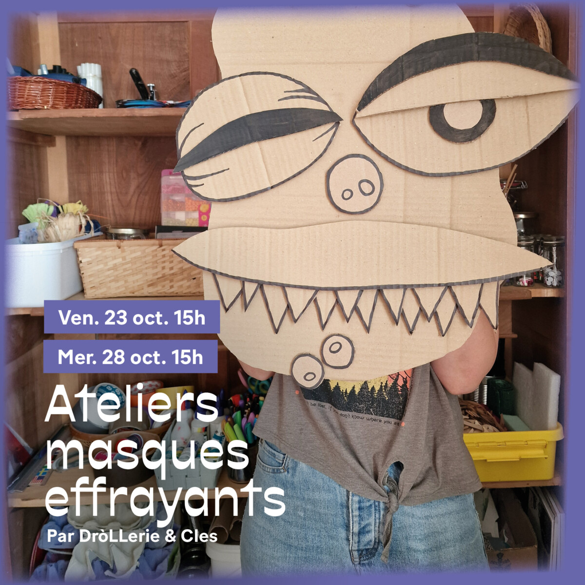 Les ateliers création de masques géants et effrayants